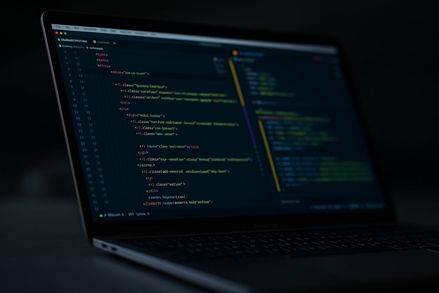 Interface de código e desenvolvimento web